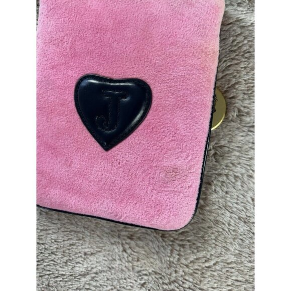 Juicy Couture Vintage Velour Pink Crossbody Bag Mini Y2K Purse - Picture 11 of 16